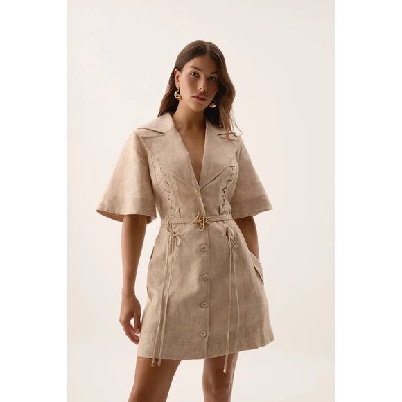 NEW NWT Aje. Morgan Mini Dress in Dune Beige US Size 2 NEW NWT Aje. Morgan Mini Dress in Dune Beige US Size 2